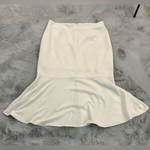 Ashley Stewart White Mermaid Flared Skirt
